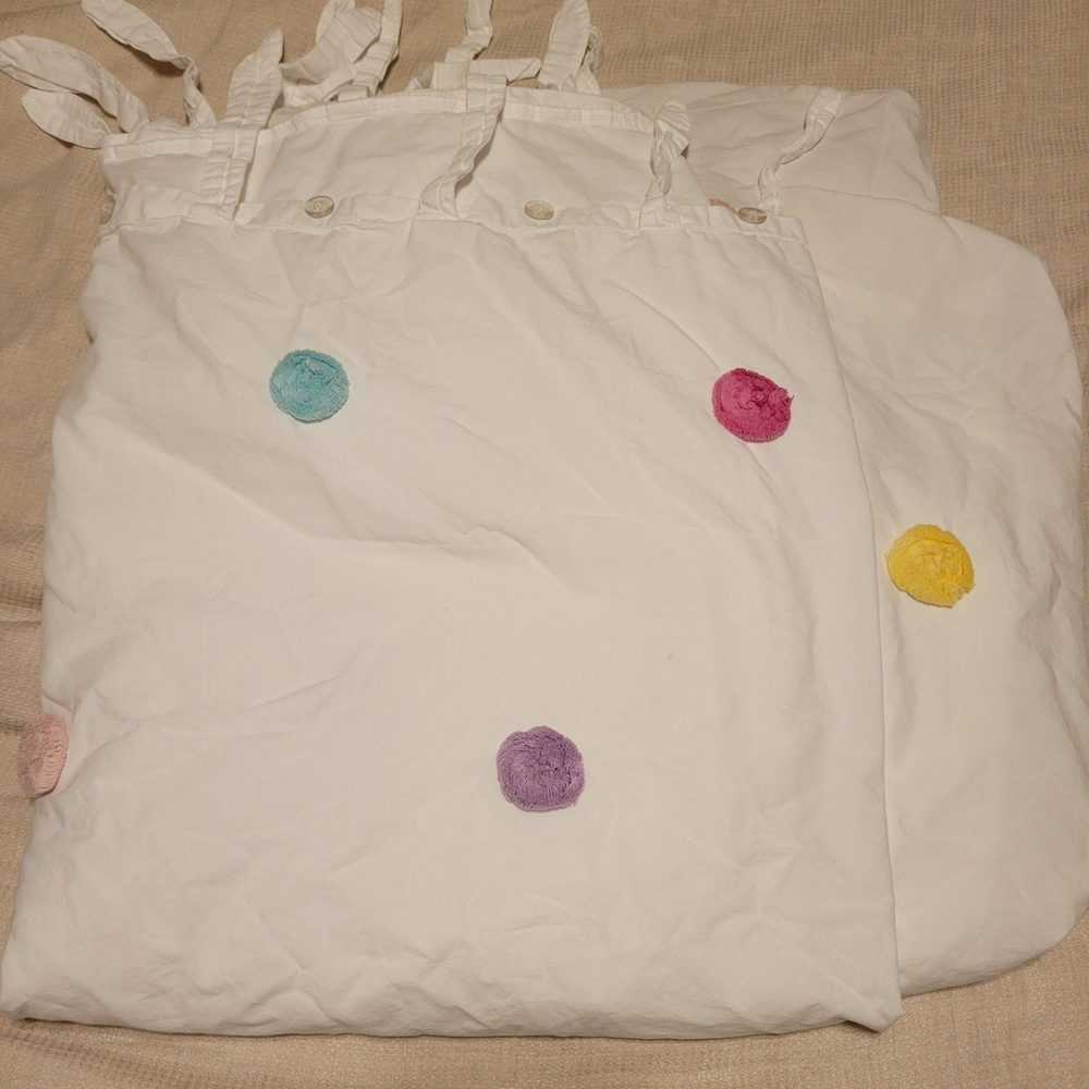 Pottery Barn Kids White Queen Cotton Duvet Cover